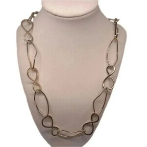Gold Link Necklace Contemporary Elegant Y2K 90s‎ Retro
